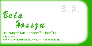 bela hosszu business card